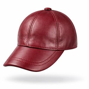 Bordo  Leather Baseball Cap - Real Lambskin Leather Hat for men and woman